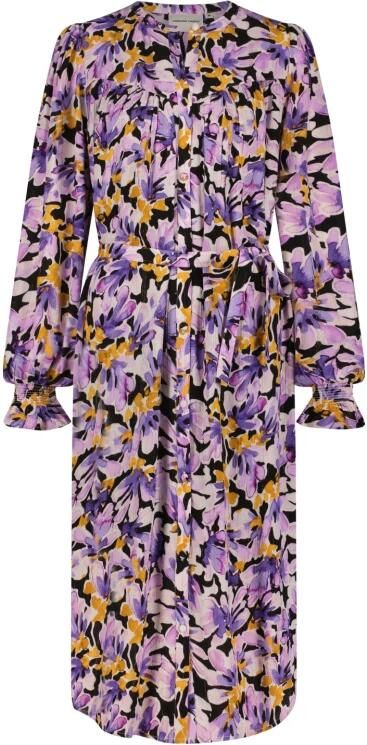 Fabienne Chapot Bloemen Midi Jurk met Afneembare Riem Purple Dames