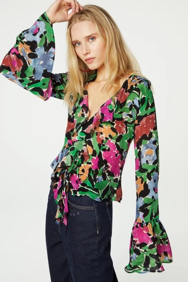 Fabienne Chapot Bloemenprint V-hals Blouse Multicolor Dames - Foto 4