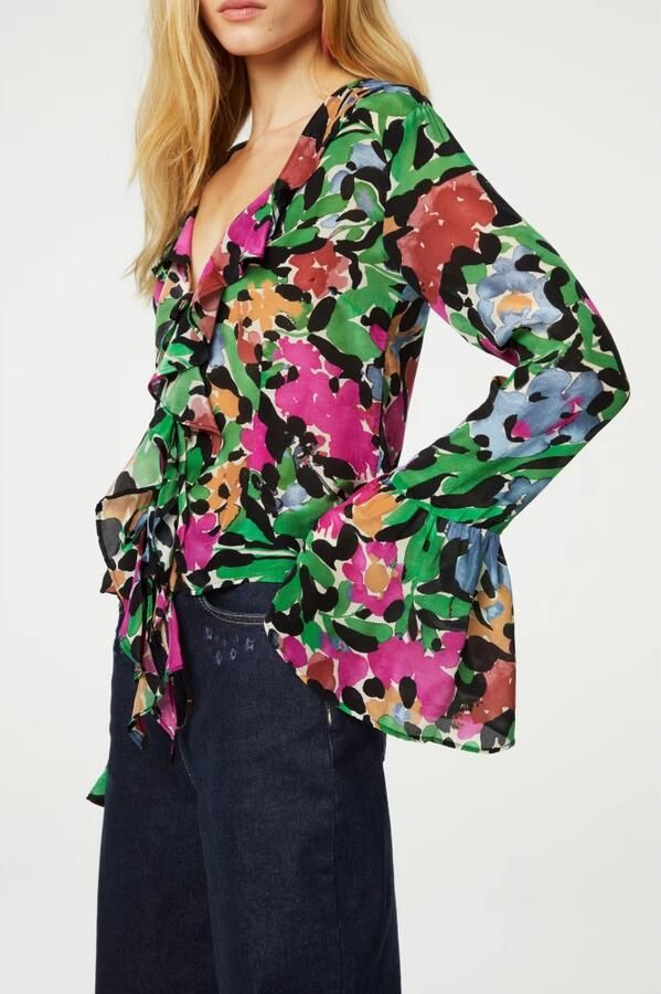 Fabienne Chapot Bloemenprint V-hals Blouse Multicolor Dames - Foto 5