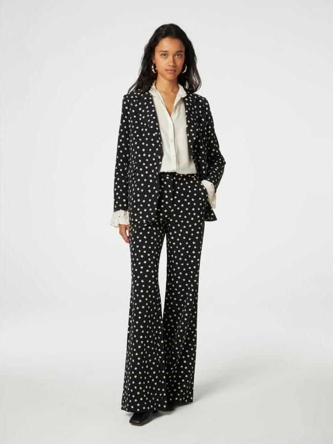 Fabienne Chapot gebloemde rechtvallende blazer Paul van gerecycled polyester zwart wit - Foto 4