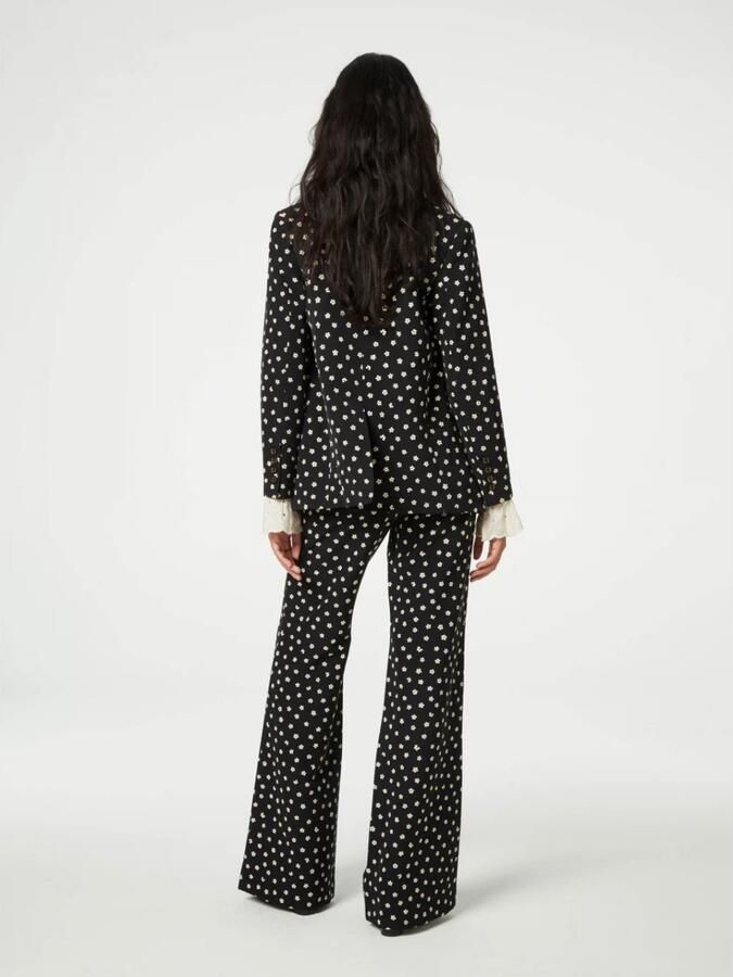 Fabienne Chapot gebloemde rechtvallende blazer Paul van gerecycled polyester zwart wit - Foto 5