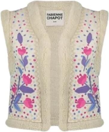 Fabienne Chapot Bloemrijk Geborduurd Vest Beige Dames - Foto 4