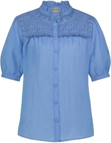 Fabienne Chapot Blouse met pofmouwen en ruchedetail Blue Dames - Foto 5