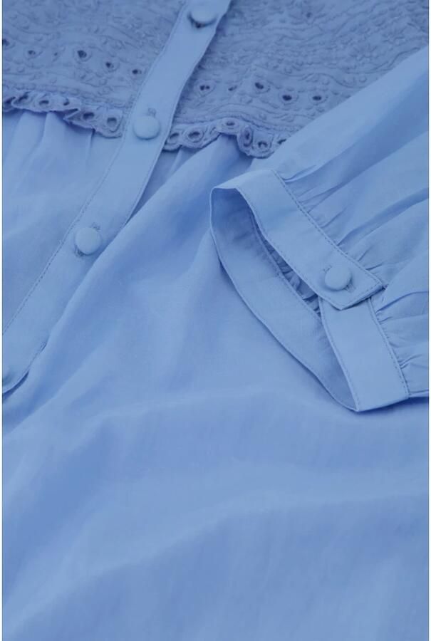 Fabienne Chapot Blouse met pofmouwen en ruchedetail Blue Dames