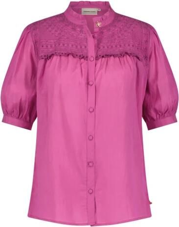 Fabienne Chapot Blouse met pofmouwen en ruchedetail Purple Dames - Foto 5