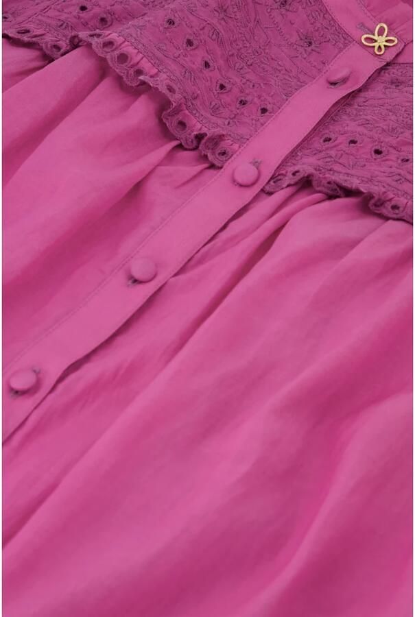 Fabienne Chapot Blouse met pofmouwen en ruchedetail Purple Dames