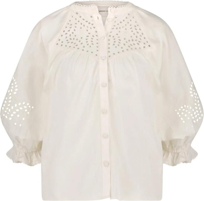 Fabienne Chapot Blouse met ruches kraag White Dames