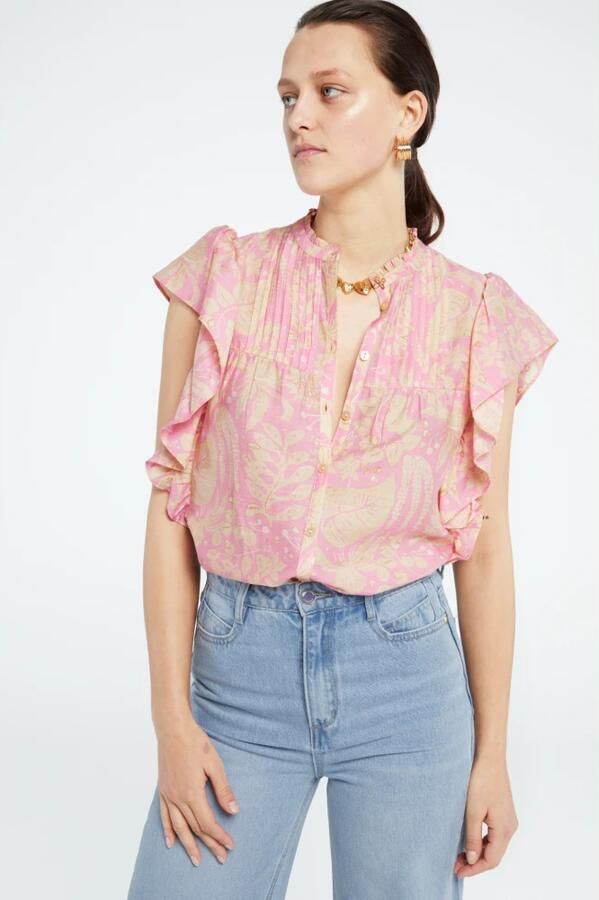 Fabienne Chapot Blouse met volumineuze vlinder mouwen Pink Dames - Foto 3