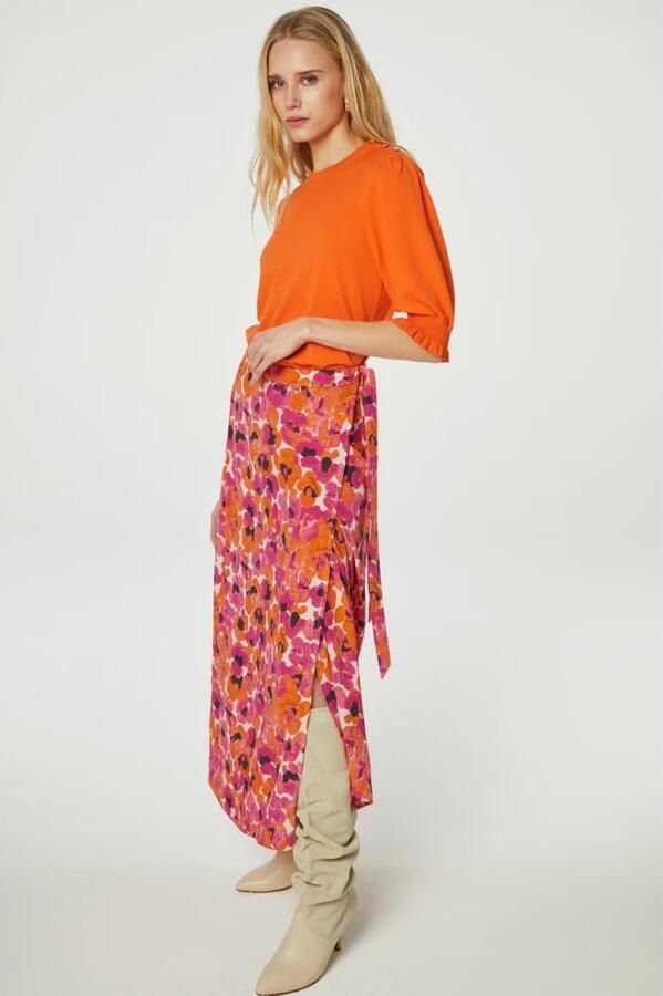 Fabienne Chapot Roze Maxi Rok Bobo Straight Multicolor Dames - Foto 3