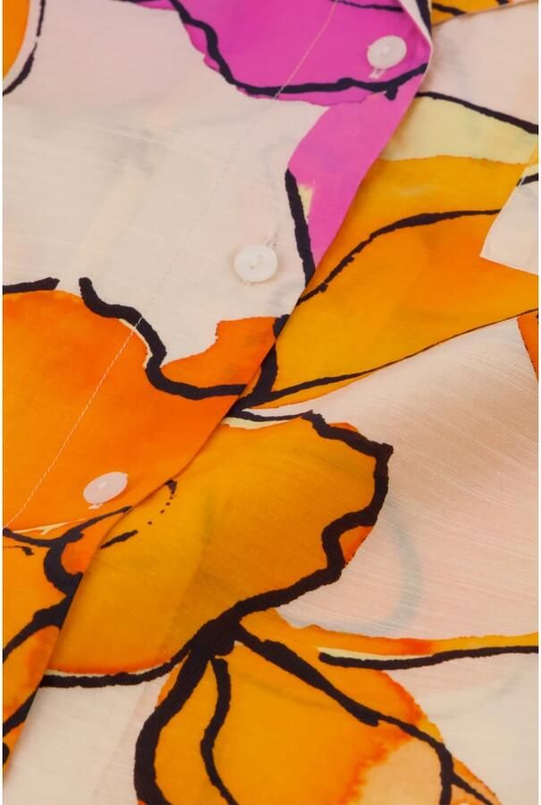 Fabienne Chapot blouse met all over print roze oranje