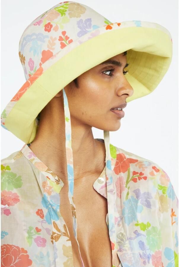 Fabienne Chapot bucket hat Hera met bloemenprint groen lila - Foto 2
