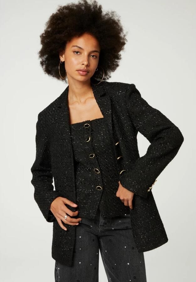 Fabienne Chapot geruite getailleerde blazer Cher zwart - Foto 7