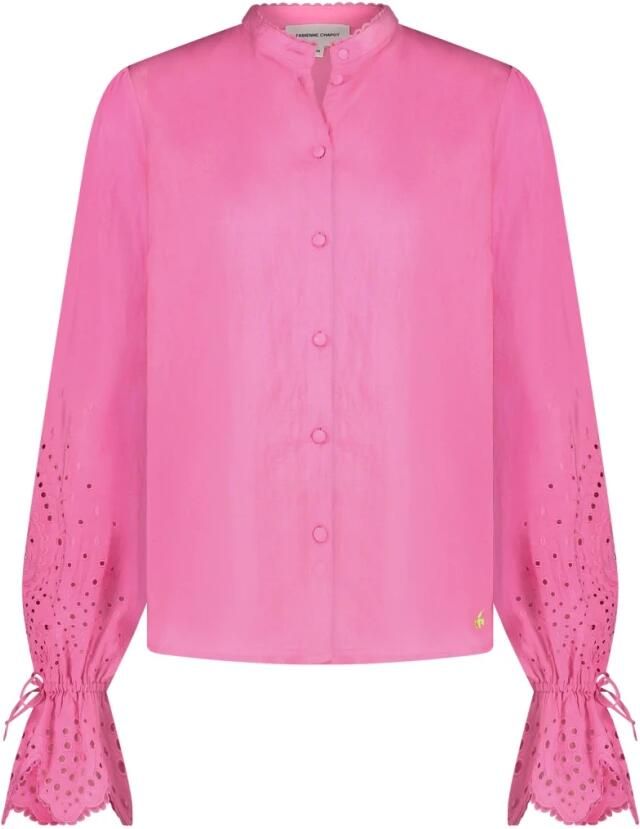 Fabienne Chapot blouse Clarissa blouse met broderie roze - Foto 6