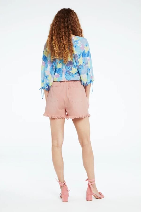 Fabienne Chapot blouse Cooper met all over print blauw geel lila - Foto 5