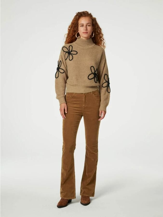 Fabienne Chapot Eva corduroy flare trousers camel brown Bruin Dames - Foto 3