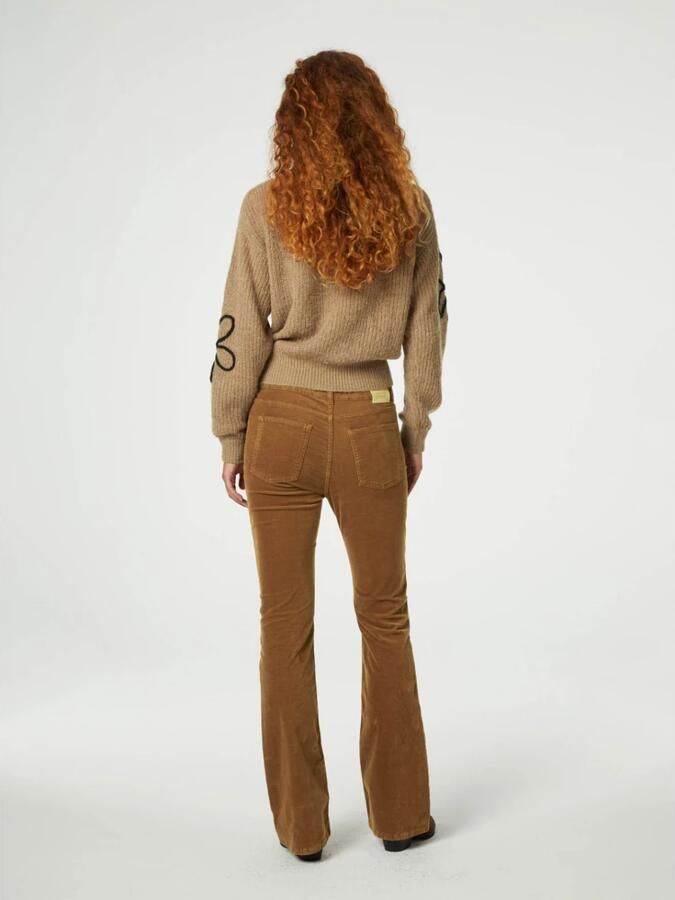 Fabienne Chapot Eva corduroy flare trousers camel brown Bruin Dames - Foto 4
