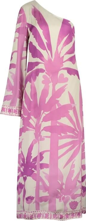 Fabienne Chapot Crème Maxi Jurk met Roze Print Multicolor Dames