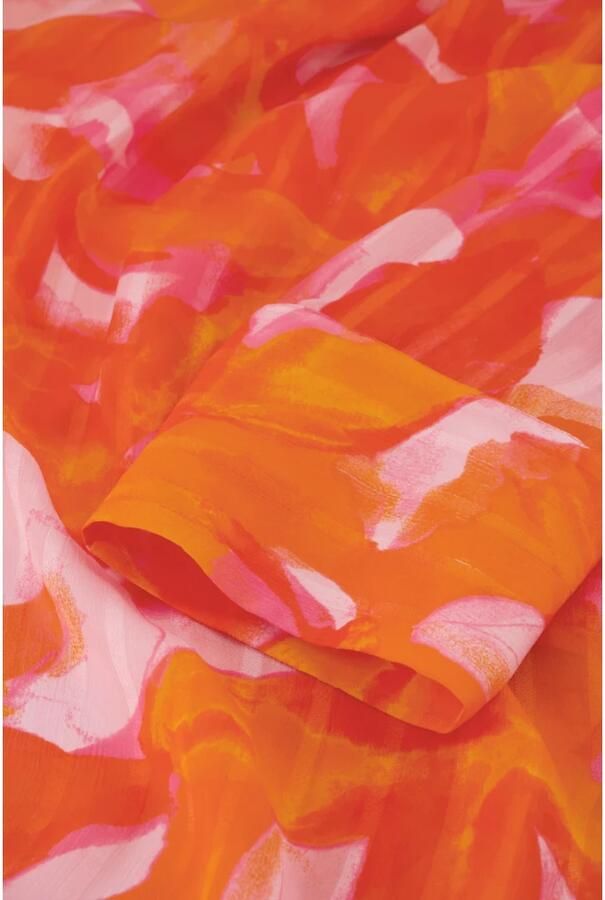 Fabienne Chapot maxi blousejurk met all over print oranje roze geel - Foto 2