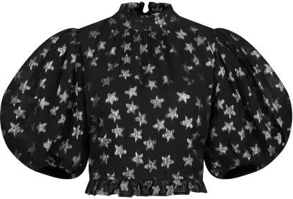 Fabienne Chapot top Dolli met sterren en glitters zwart zilver
