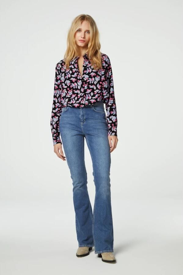 Fabienne Chapot Donkere Papieren Tulpen Blouse met Knopen Multicolor Dames - Foto 3