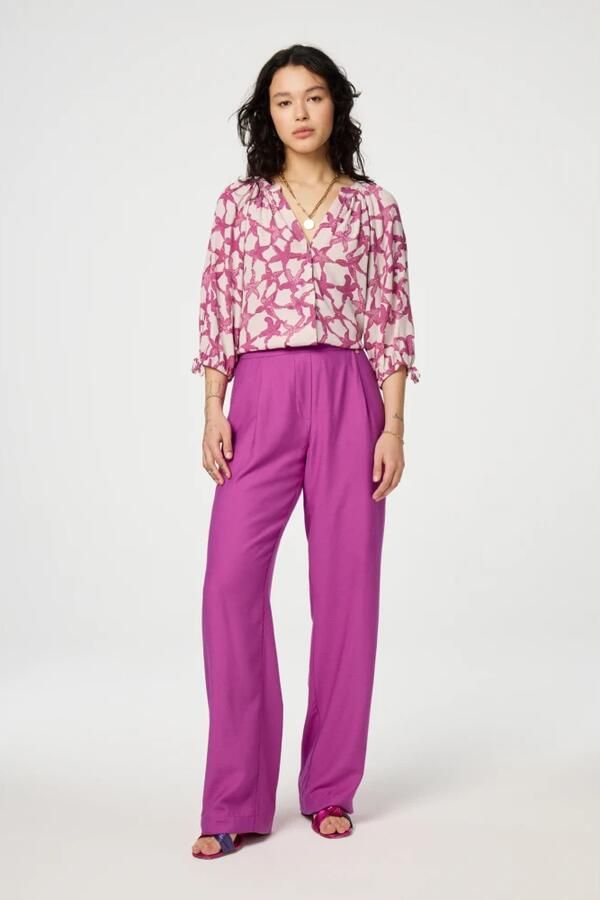 Fabienne Chapot Donkerroze Straight Fit Broek Pink Dames - Foto 3
