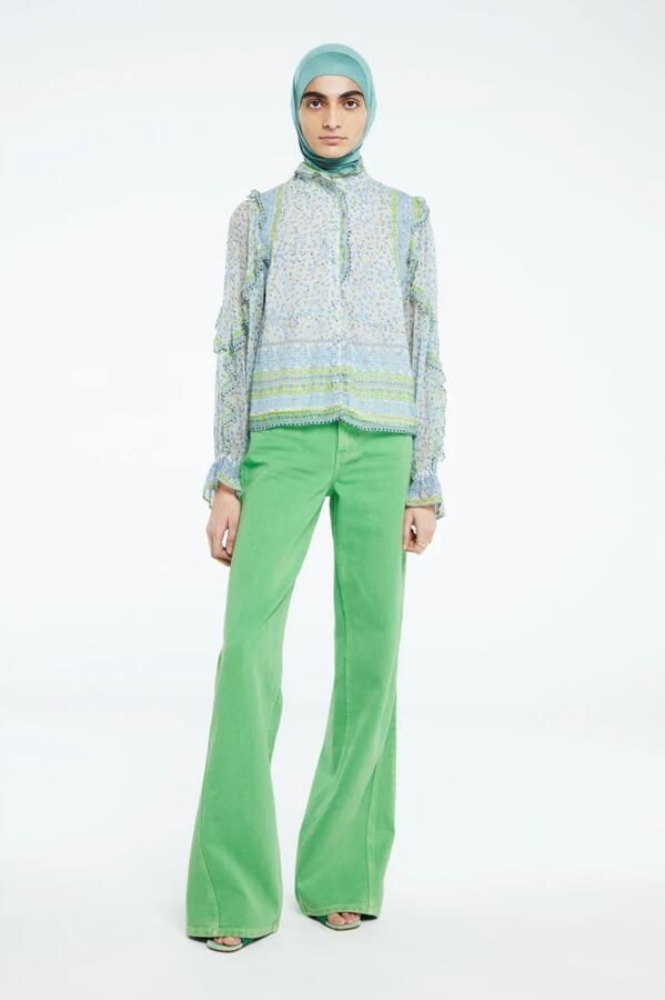 Fabienne Chapot Doorschijnende Blouse met Mooie Print en Lurex Details Multicolor Dames - Foto 4