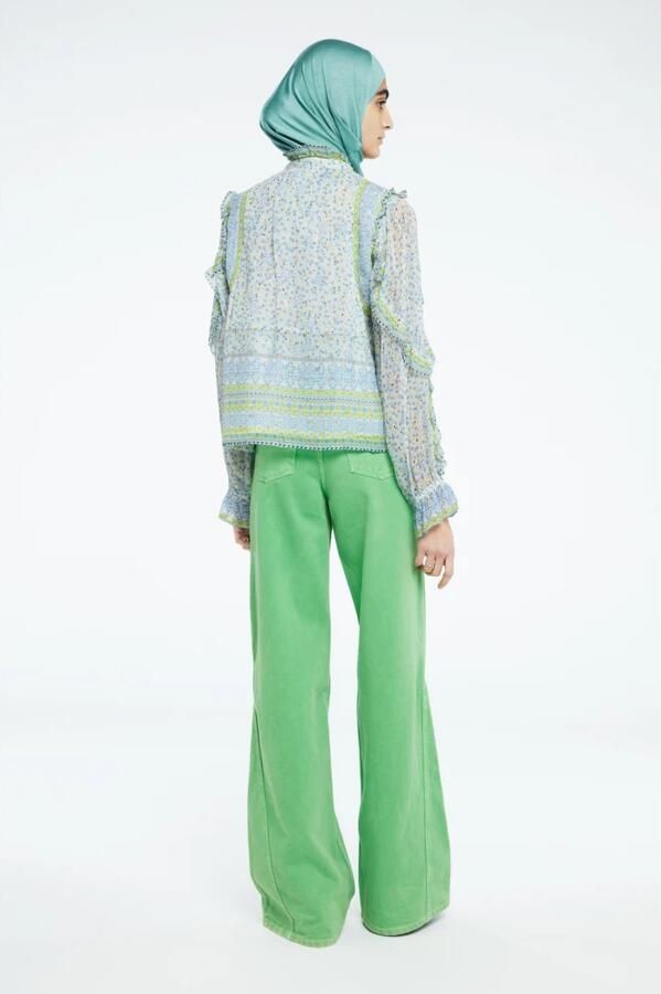 Fabienne Chapot Doorschijnende Blouse met Mooie Print en Lurex Details Multicolor Dames - Foto 5