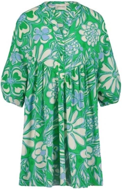 Fabienne Chapot Groene Streisand V-Hals Ruffle Jurk Green Dames - Foto 5