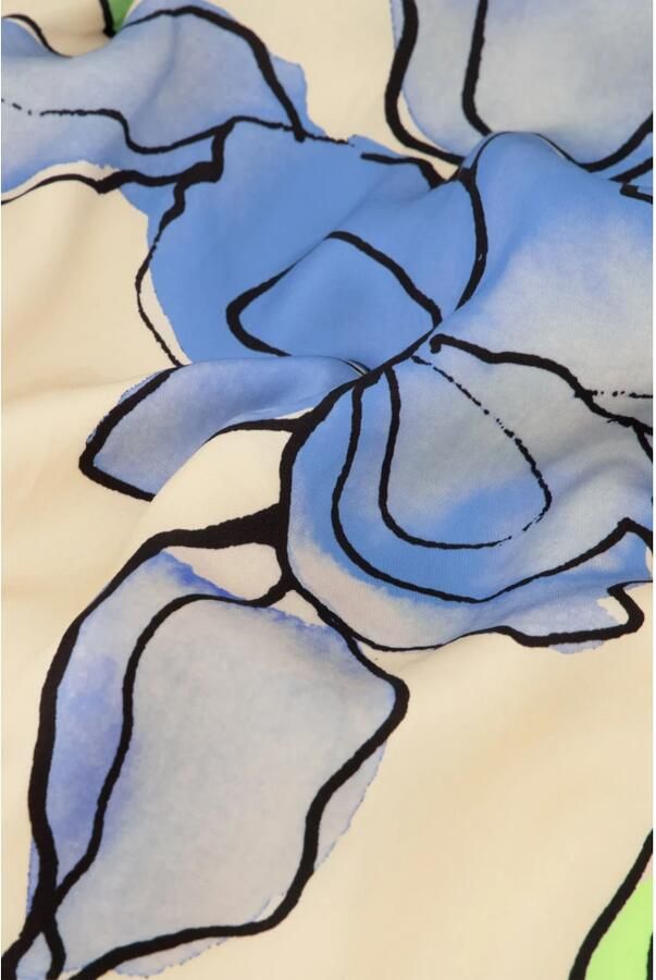 Fabienne Chapot gebloemde maxi blousejurk Erina ecru limegroen blauw - Foto 10