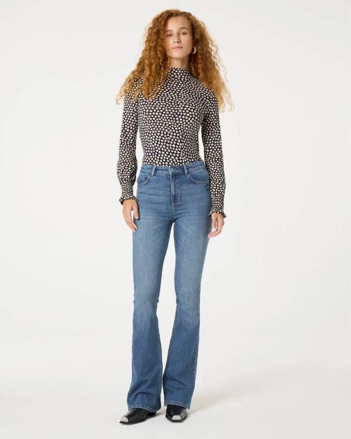 Fabienne Chapot high waist flared jeans medium blue denim - Foto 8