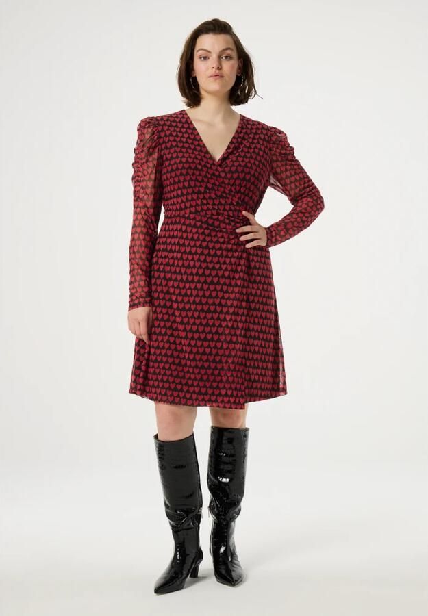 Fabienne Chapot jurk Flake met hartjes rood zwart - Foto 7