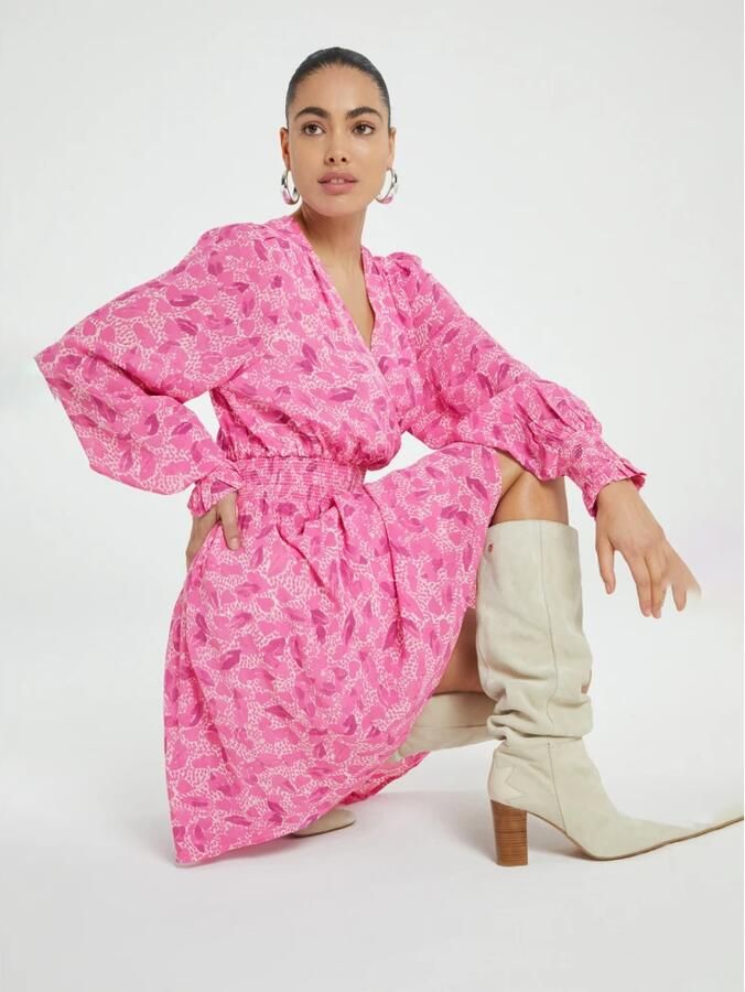 Fabienne Chapot Flowing V-hals Jurk van Viscose Pink Dames - Foto 3
