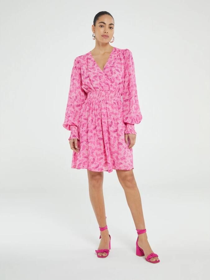 Fabienne Chapot Flowing V-hals Jurk van Viscose Pink Dames - Foto 4