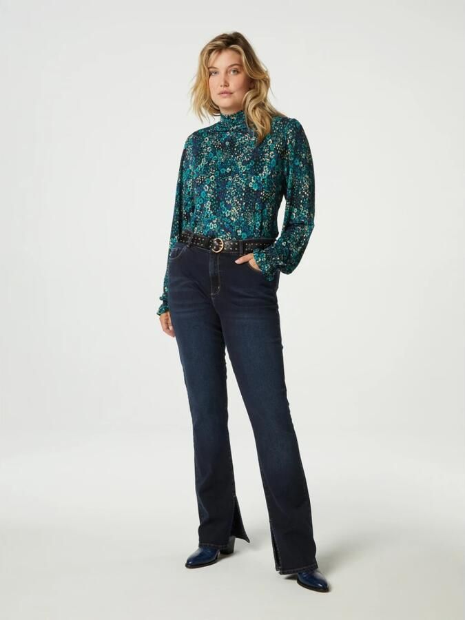 Fabienne Chapot Flowy Turtleneck Top met Ballonmouwen Green Dames - Foto 2