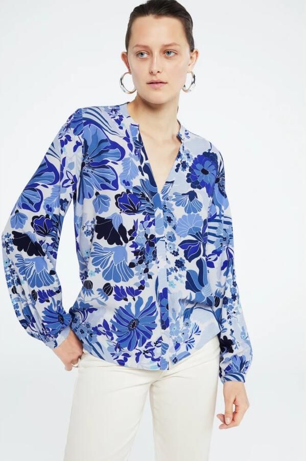 Fabienne Chapot gebloemde blouse Frida blauw - Foto 3