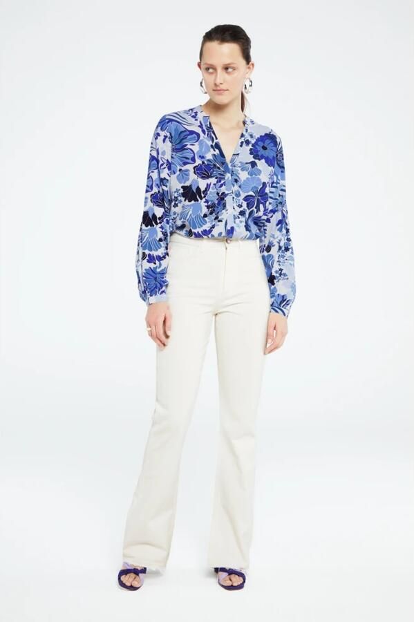 Fabienne Chapot gebloemde blouse Frida blauw - Foto 4