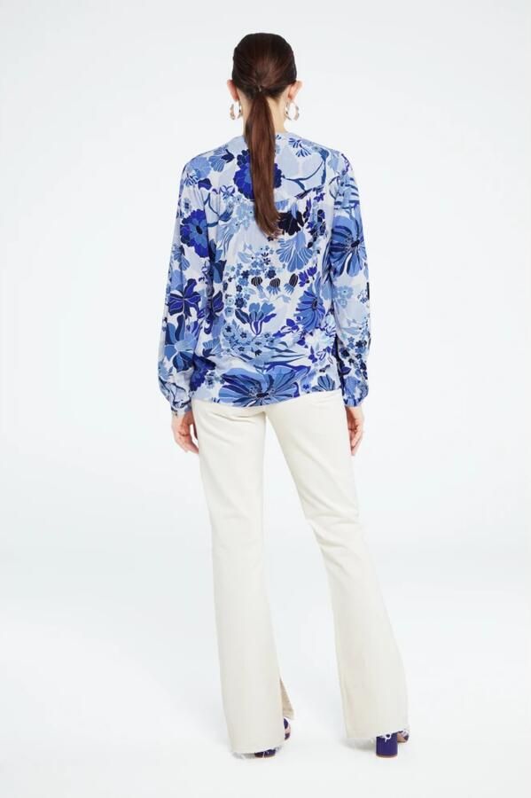 Fabienne Chapot gebloemde blouse Frida blauw - Foto 5