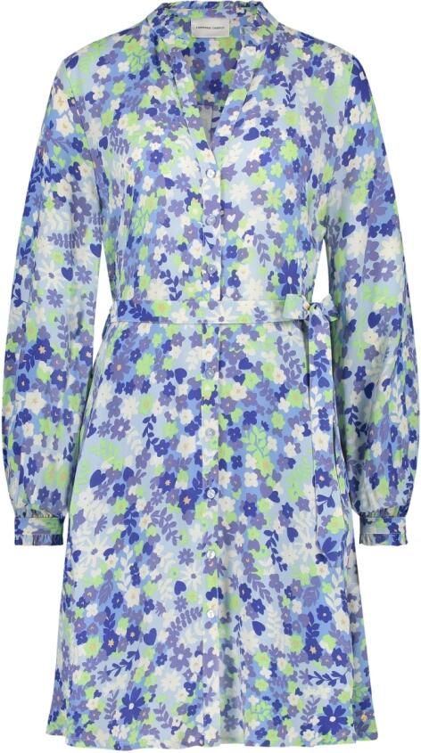 Fabienne Chapot Frill Jurk met Popping Flowers Print Blue Dames - Foto 6