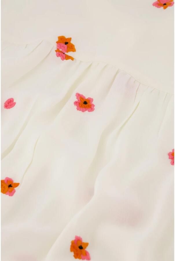 Fabienne Chapot blouse met all over print en borduursels creme roze oranje - Foto 4