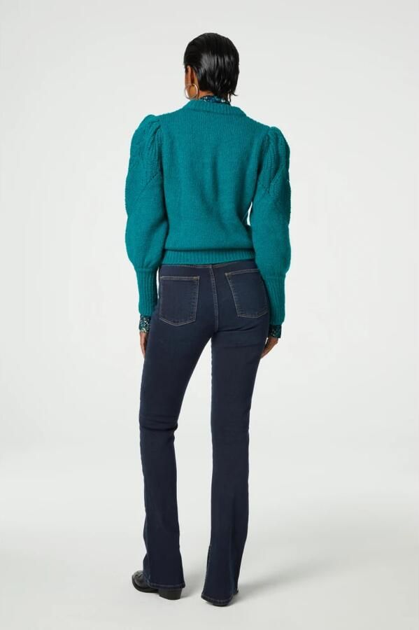 Fabienne Chapot Geborduurde Hart Skinny Broek met Split Blue Dames - Foto 5