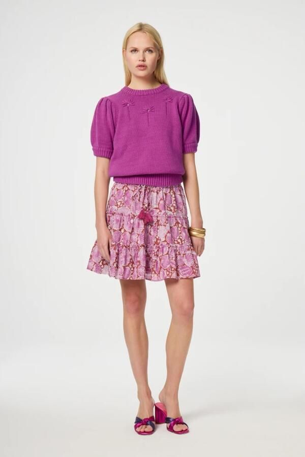 Fabienne Chapot Geplooide Mini Rok Rood Roze Print Multicolor Dames - Foto 3