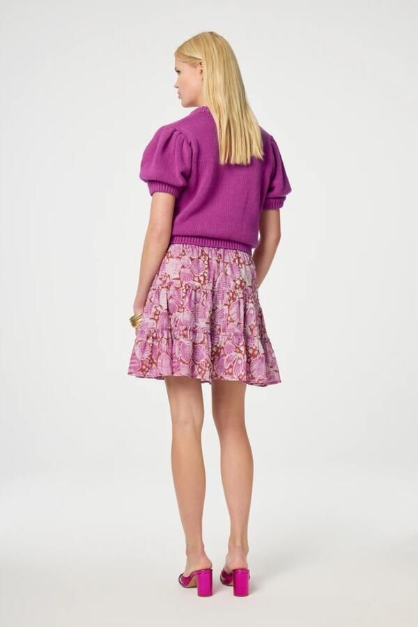 Fabienne Chapot Geplooide Mini Rok Rood Roze Print Multicolor Dames - Foto 5