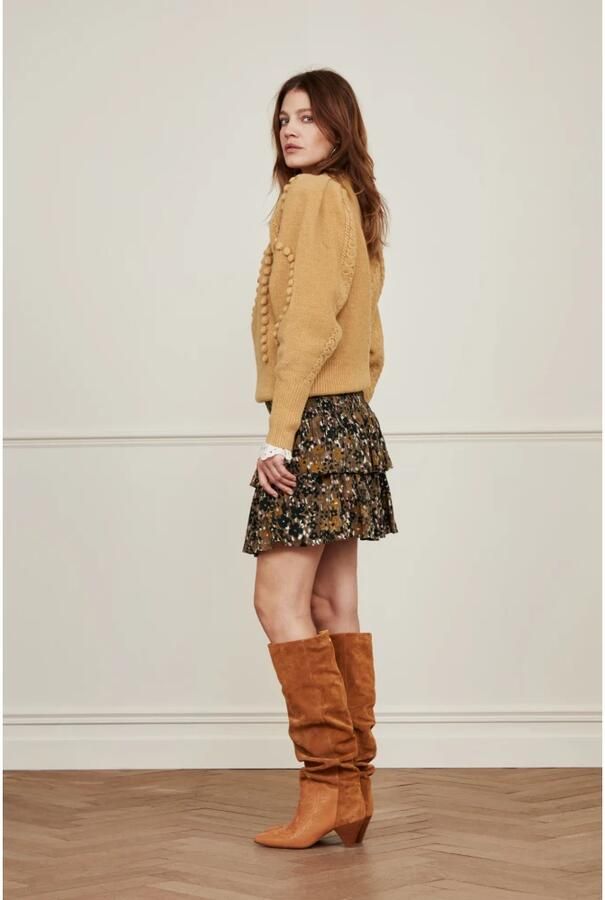 Fabienne Chapot Gerimpelde rok met elastische taille Brown Dames - Foto 6