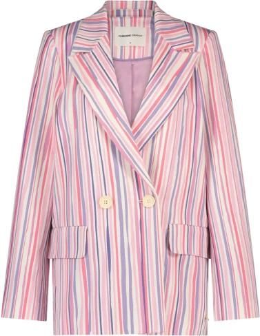 Fabienne Chapot gestreepte blazer Benny Blazer roze lila wit - Foto 2