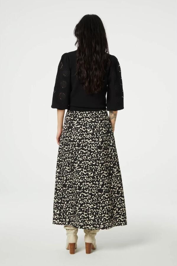 Fabienne Chapot Gouden Knoop Midi Rok Black Dames - Foto 3