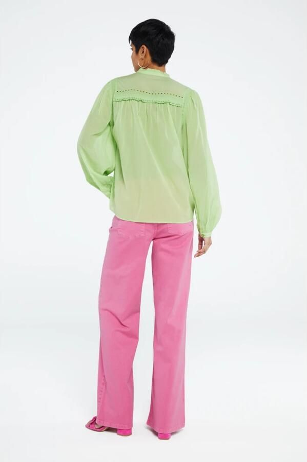 Fabienne Chapot Groene Blouse met Ruches en Openwork Details Green Dames - Foto 6