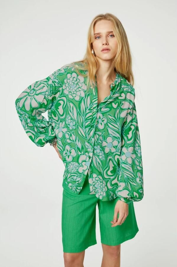 Fabienne Chapot Lexi Blouse Groene Print Oversized Fit Green Dames - Foto 3