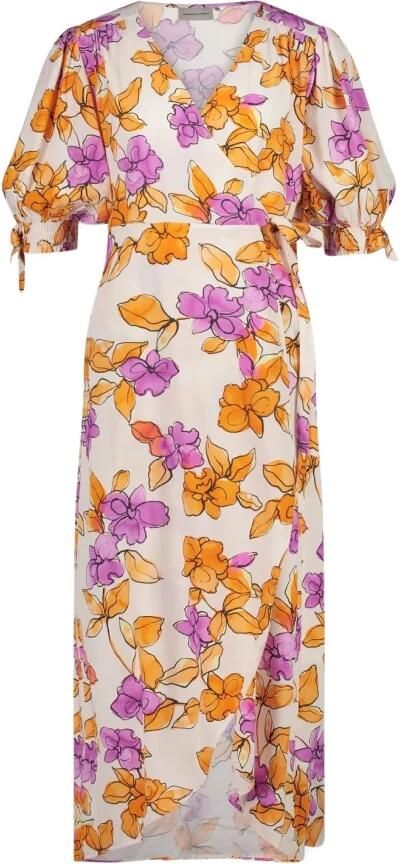 Fabienne Chapot wikkeljurk met all over print oranje roze - Foto 4