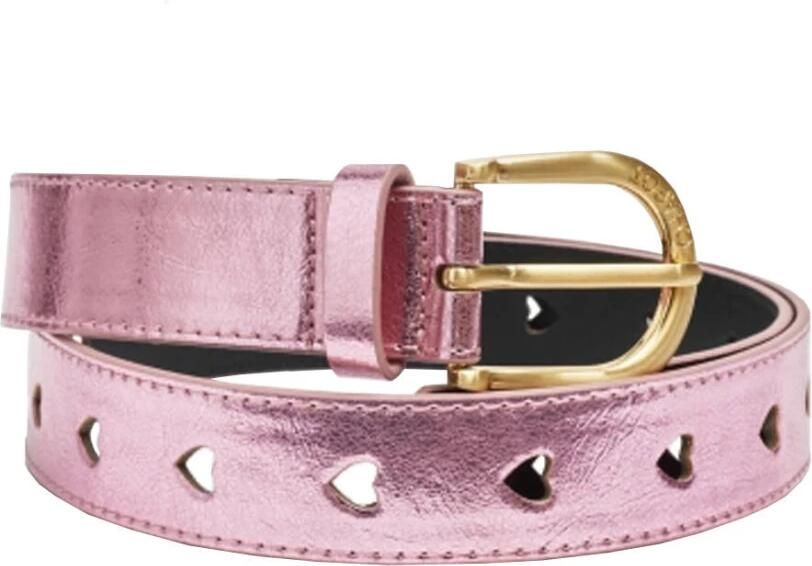 Fabienne Chapot metallic leren riem Cut it Out Heart roze - Foto 2