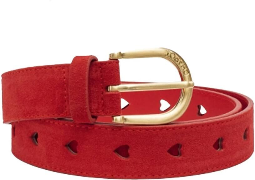 Fabienne Chapot Hart Uitgesneden Suède Leren Riem Red Dames - Foto 2